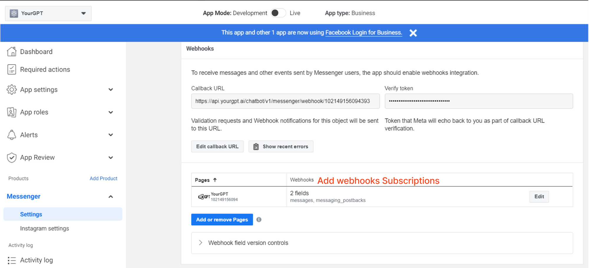 Step 9: Webhook Subscriptions